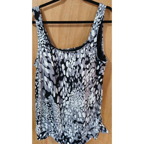Swimsuits For All, Gray/ White Animal Print /Tankini Top with Tie On Side/ Sz 22 - Picture 1 of 16